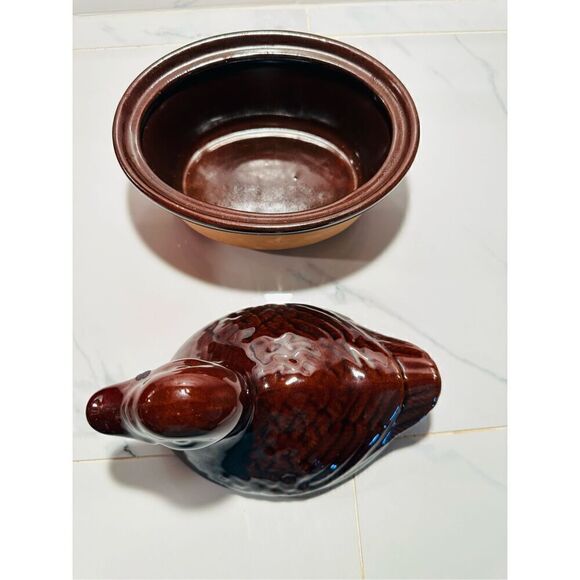 Terracota Vintage Baking Dish Brown Glazed Made in Taiwan - Picture 2 of 8